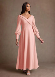 Augday Paterson A-Line Pleated Chiffon Dress