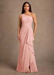 Augday Floy Sheath One Shoulder Chiffon Dress