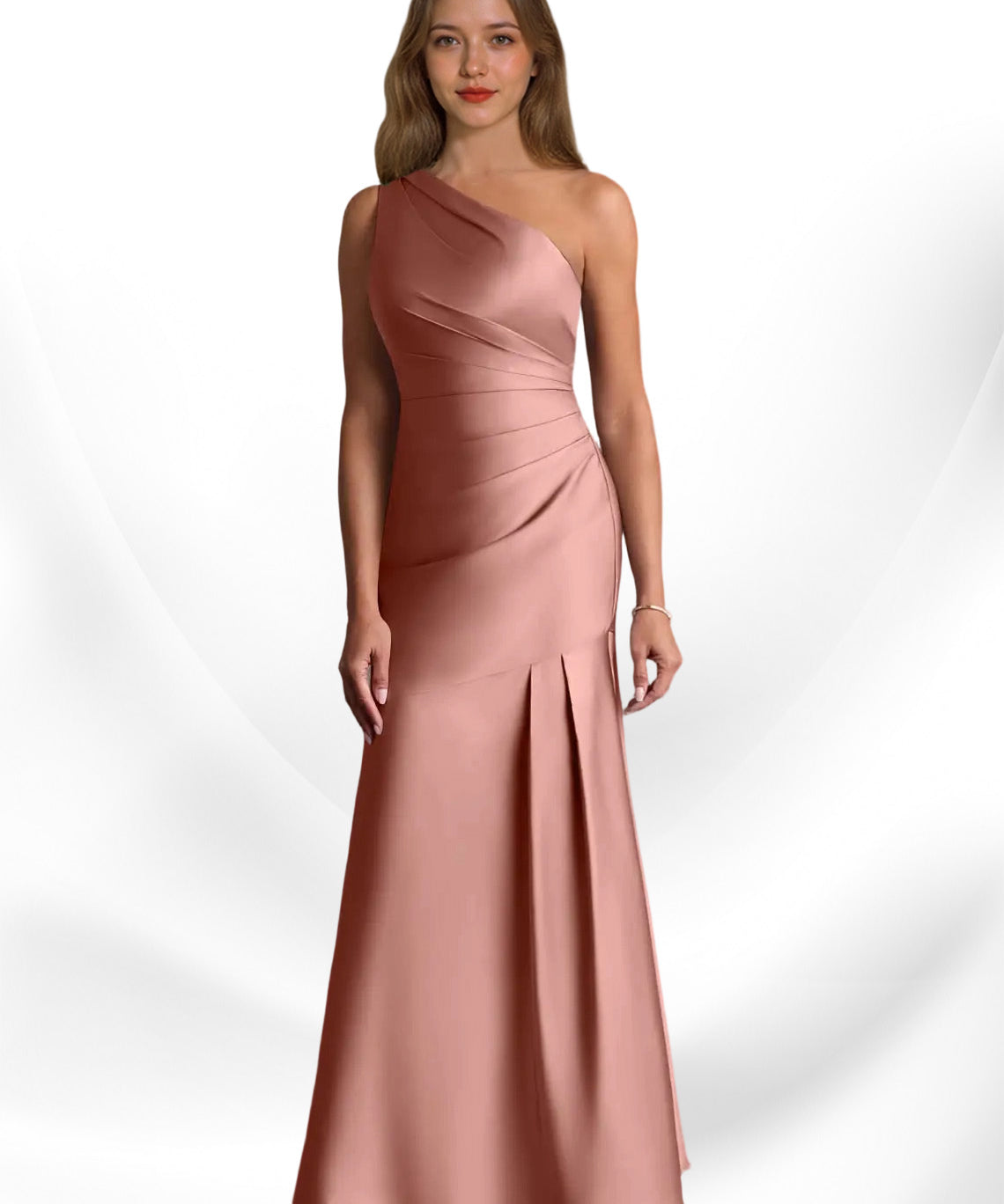 Augday Haifa Mermaid One Shoulder Stretch Satin Dress