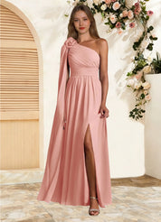 Augday Lancaster A-Line One Shoulder Chiffon Dress