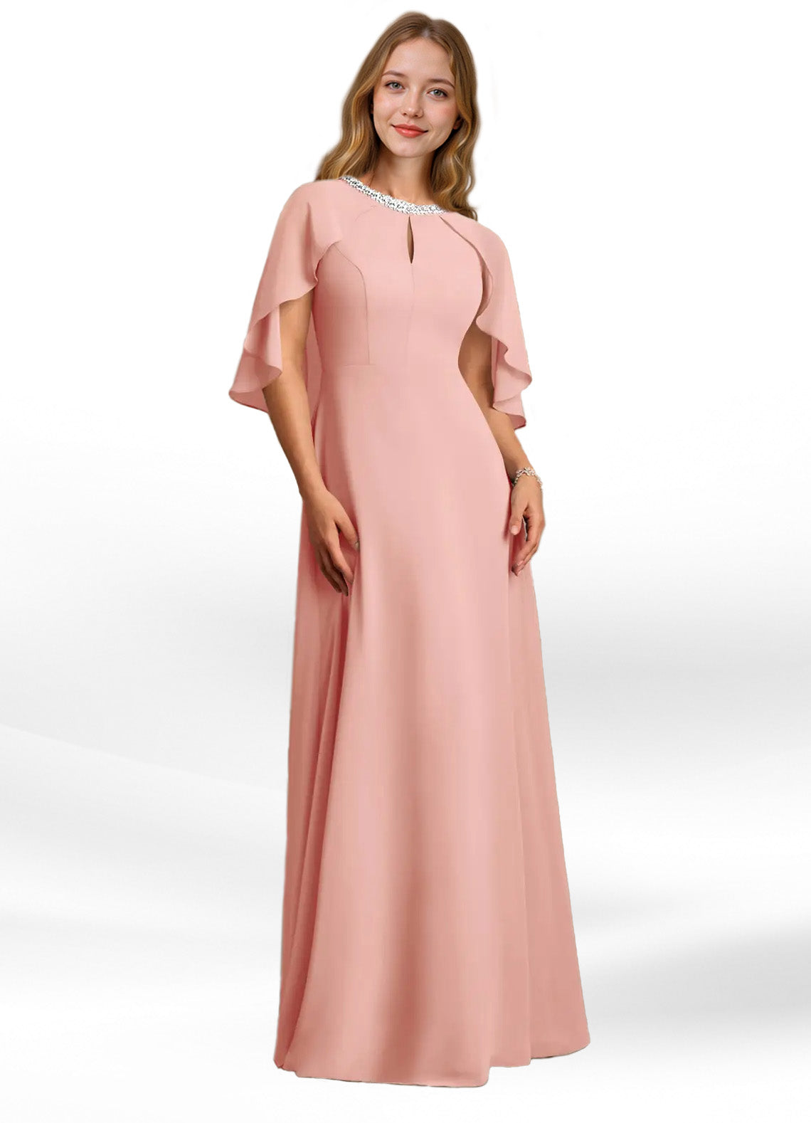 Augday Winnifred A-Line Beaded Chiffon Dress
