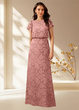 Augday Lehi A-Line Boatneck Floral Burnout Dress