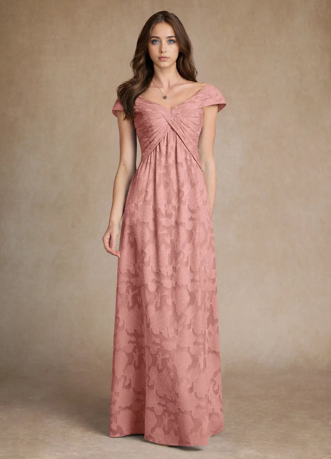 Augday Myrtle A-Line Pleated Floral Burnout Dress
