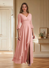 Augday Eire A-Line Pleated Chiffon Dress