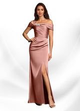 Augday Altonia Mermaid Off the Shoulder Stretch Satin Dress