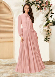 Augday Adellah A-Line Pleated Chiffon Dress