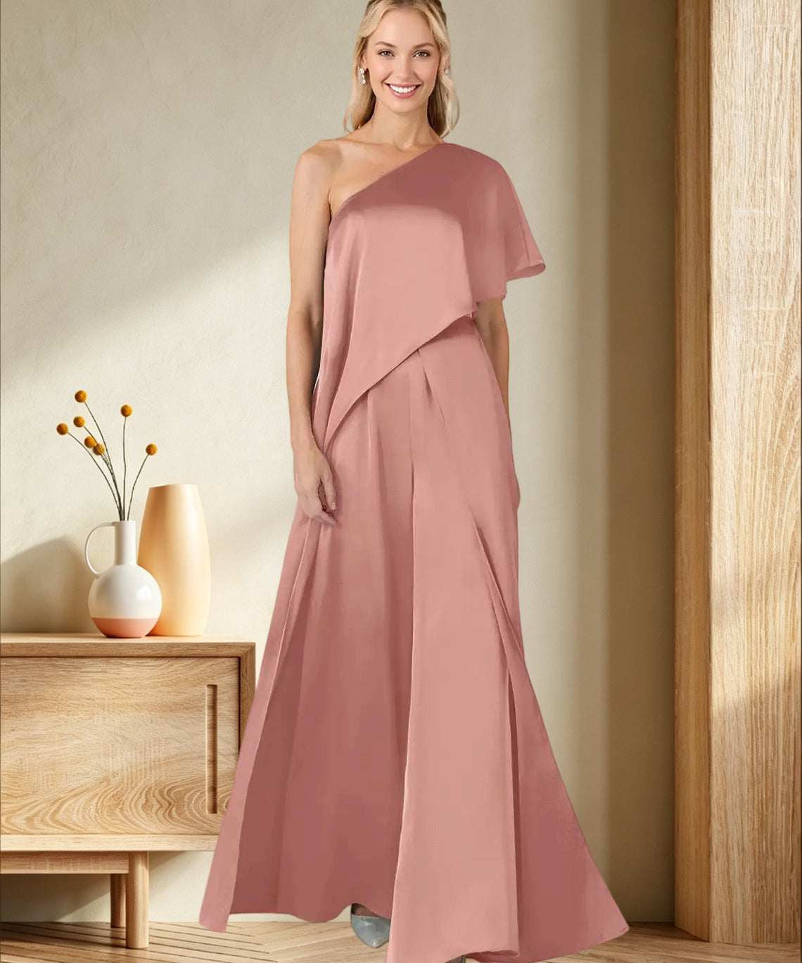 Pantsuit Stretch Satin Dress