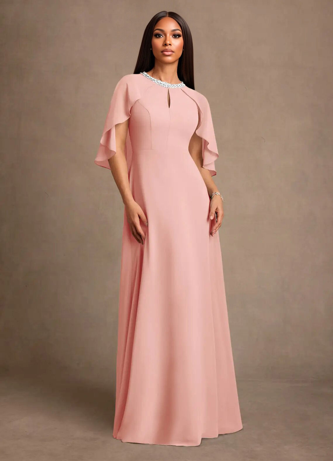 Augday Winnifred A-Line Beaded Chiffon Dress
