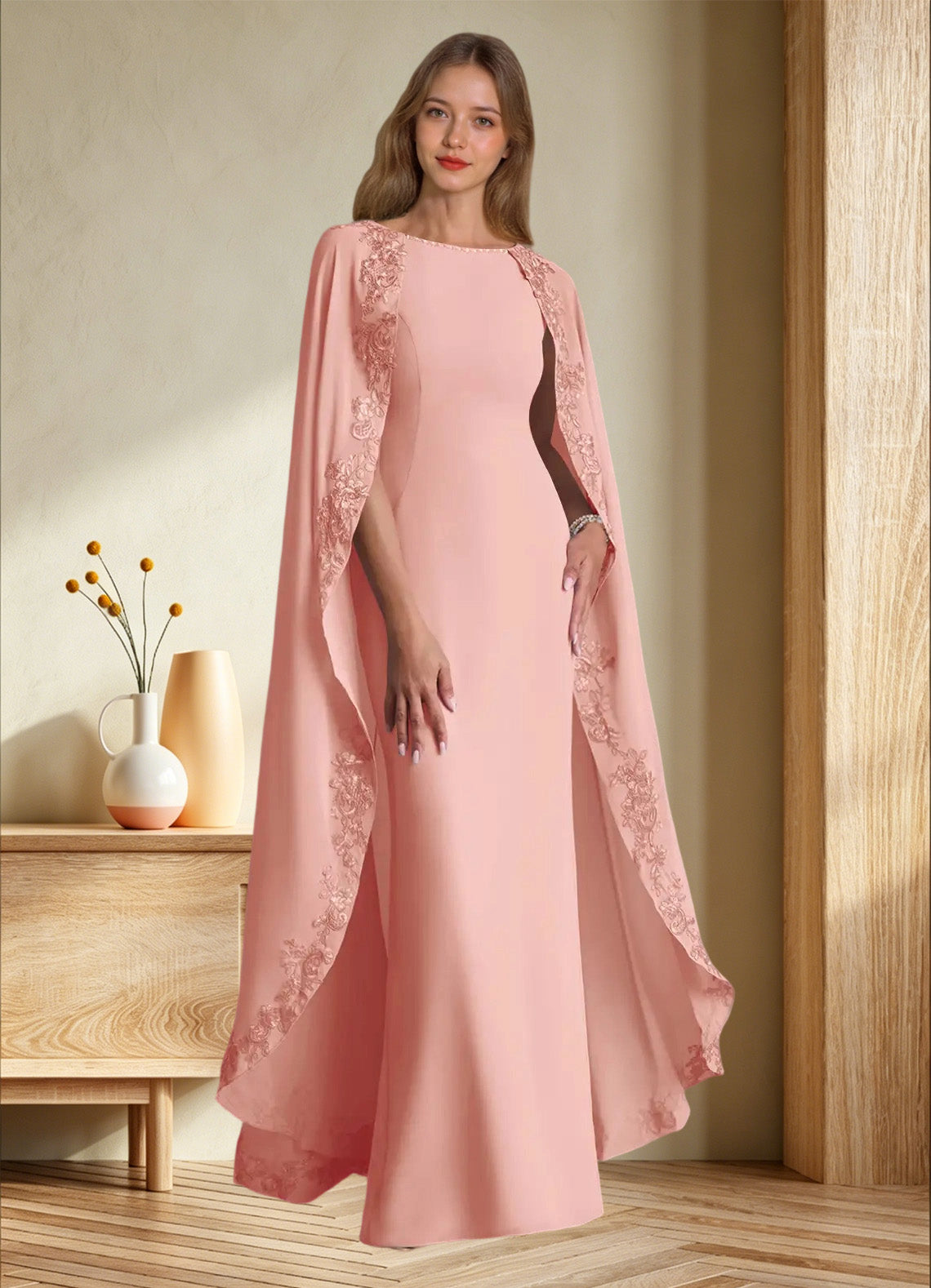 Augday Artemisia Sheath Lace Chiffon Dress