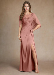 Augday Hera Mother of the Bride Dresses A-Line Lace Stretch Satin Dress