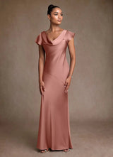 Augday Shelby Mother of the Bride Dresses Mermaid Pleated Stretch Satin Dress