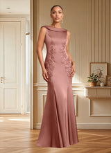 Augday Franny Sheath Lace Stretch Satin Dress