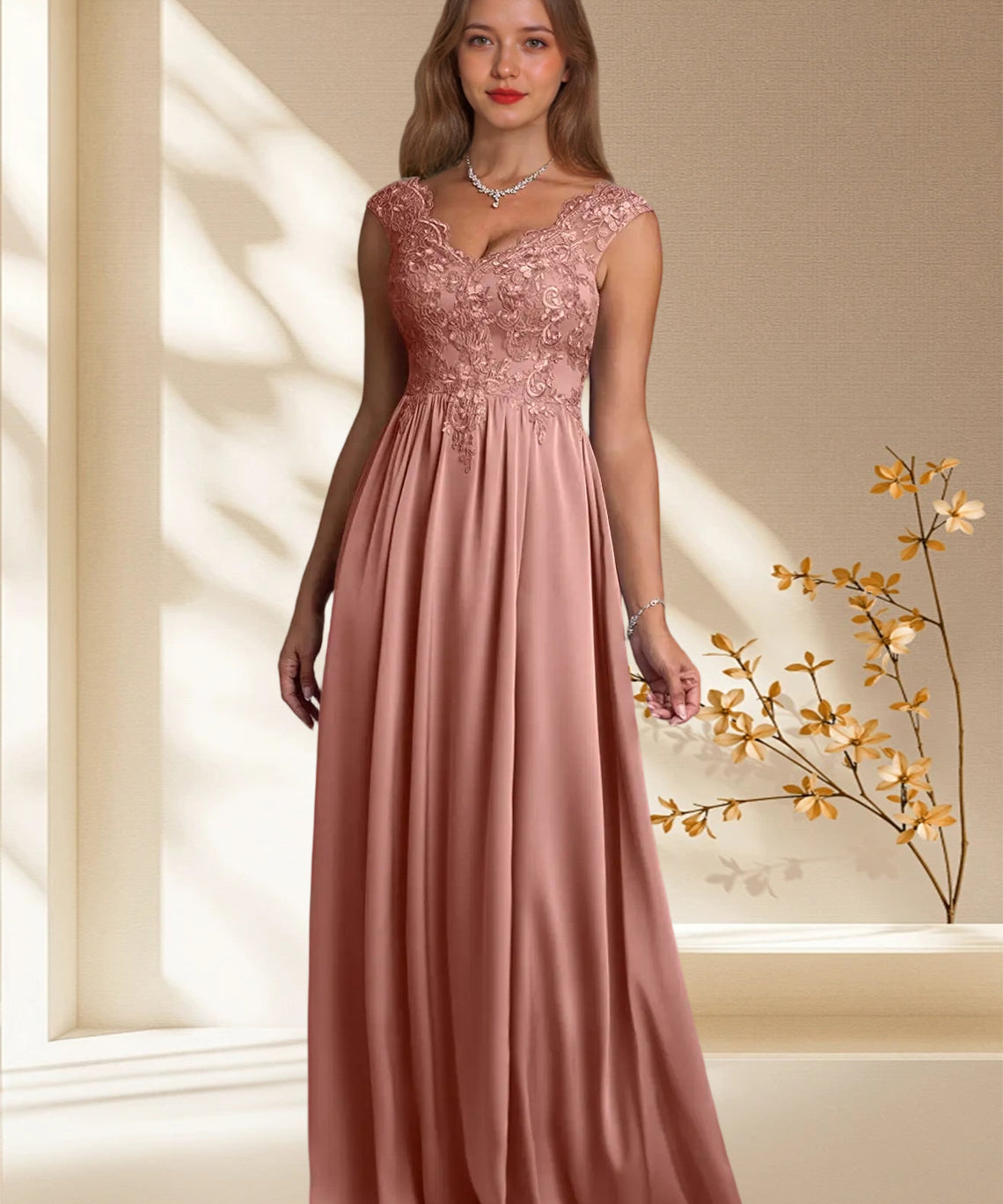 Augday Amethyst A-Line Lace Dress