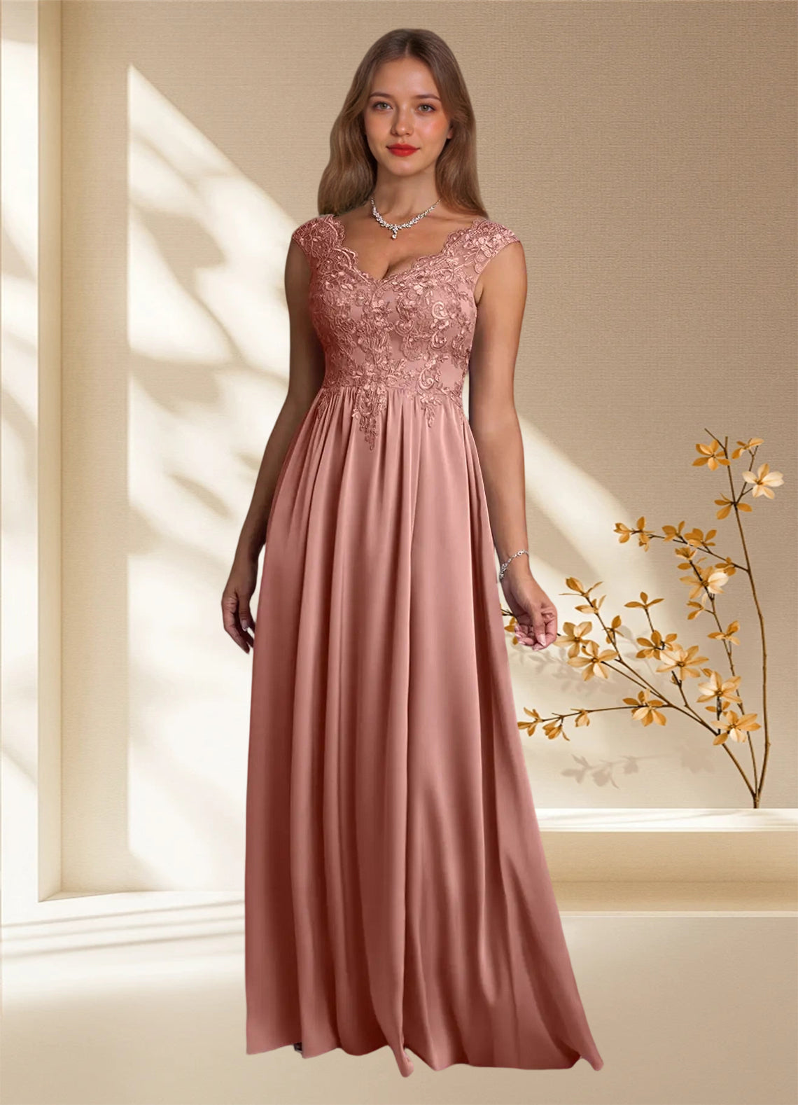 Augday Amethyst A-Line Lace Dress