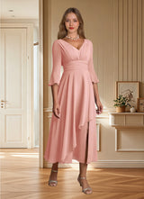 Augday Aerynne A-Line Pleated Chiffon Dress