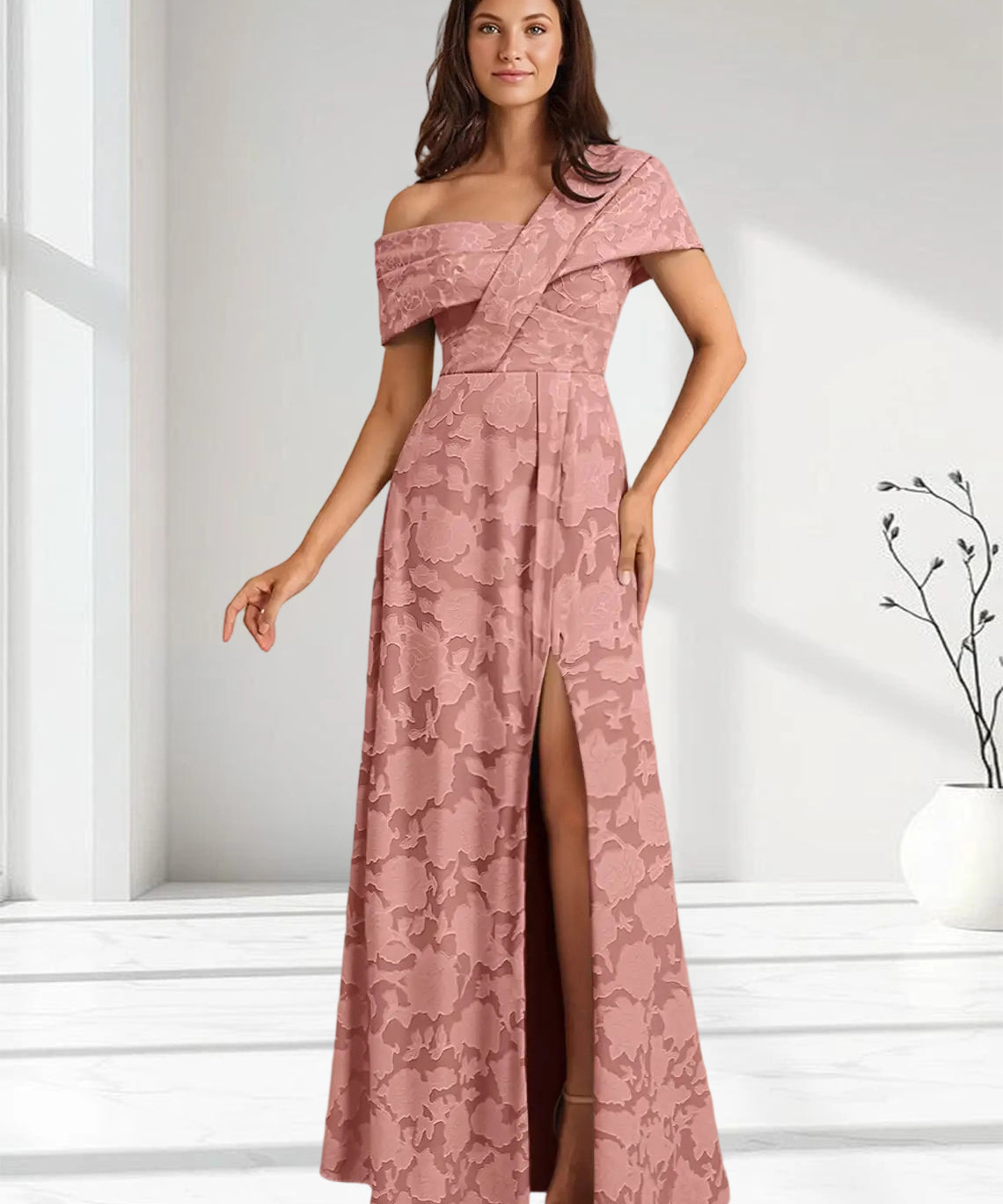 Augday Milton Milton A-Line Pleated Floral Burnout Dress