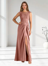 Augday Santa Barbara Sheath Pleated Stretch Satin Dress