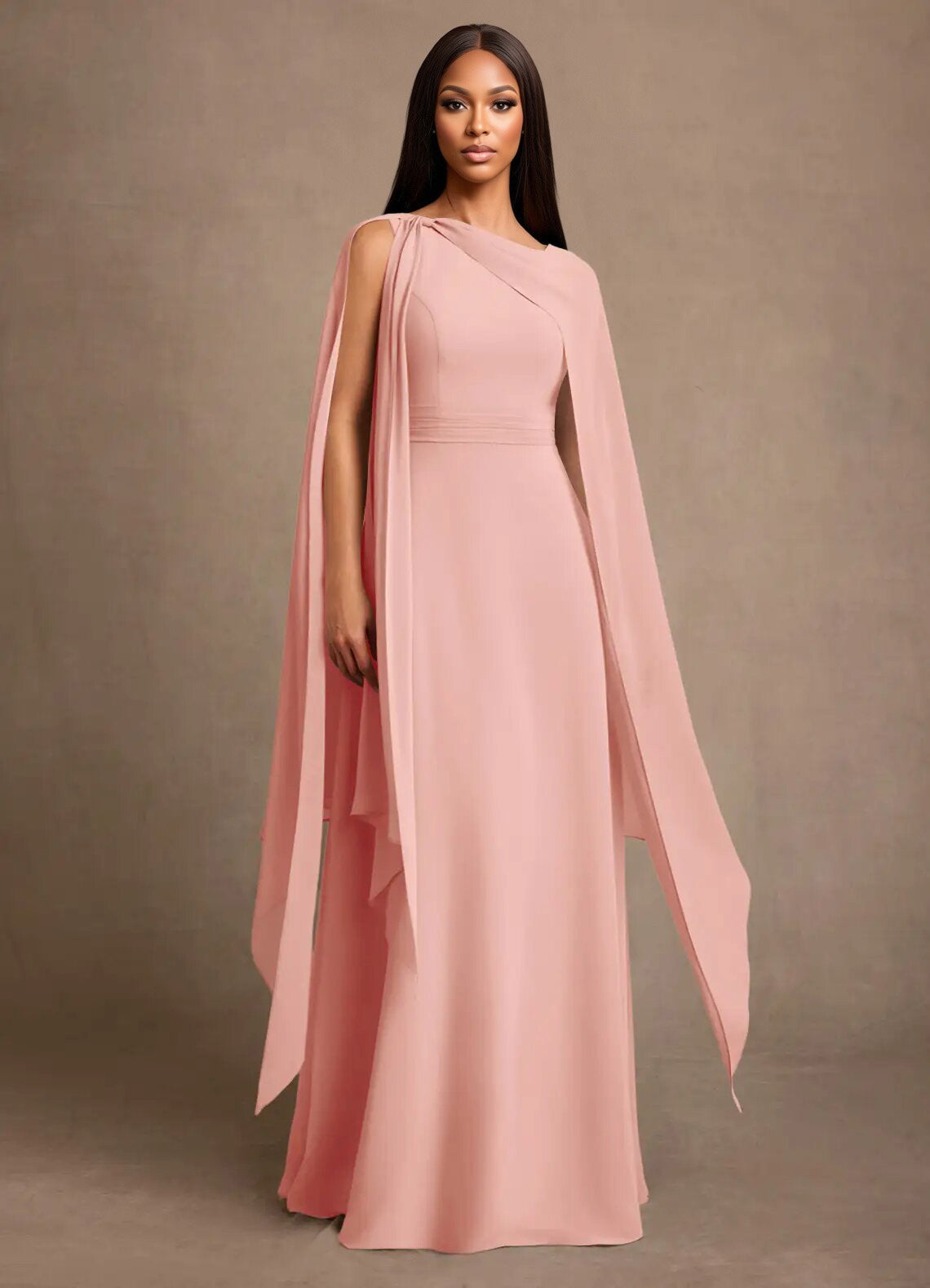Augday Liddie A-Line Pleated Chiffon Dress