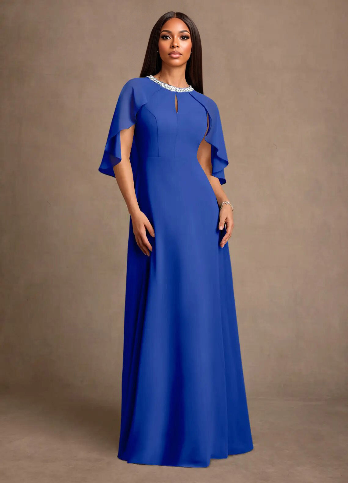 Augday Winnifred A-Line Beaded Chiffon Dress