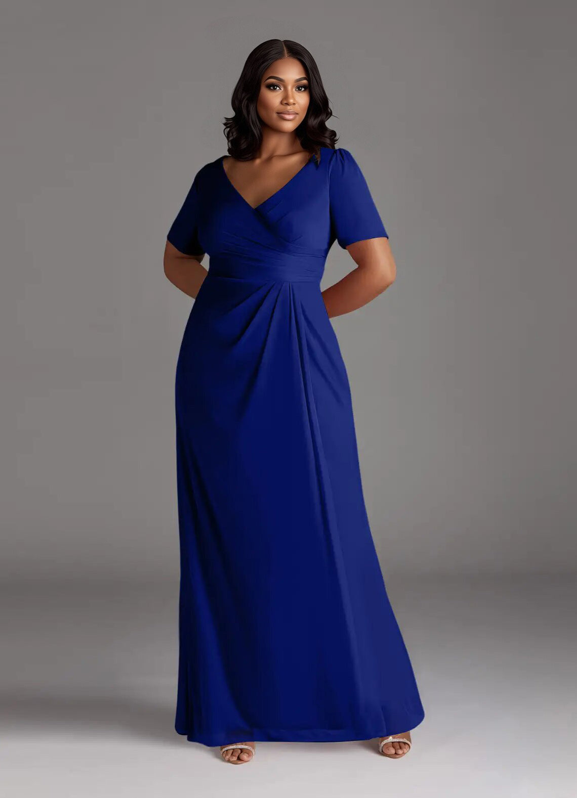 Augday Bessie A-Line Pleated Mesh Dress Plus Size