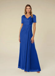 Augday Bessie A-Line Pleated Mesh Dress