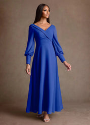 Augday Paterson A-Line Pleated Chiffon Dress