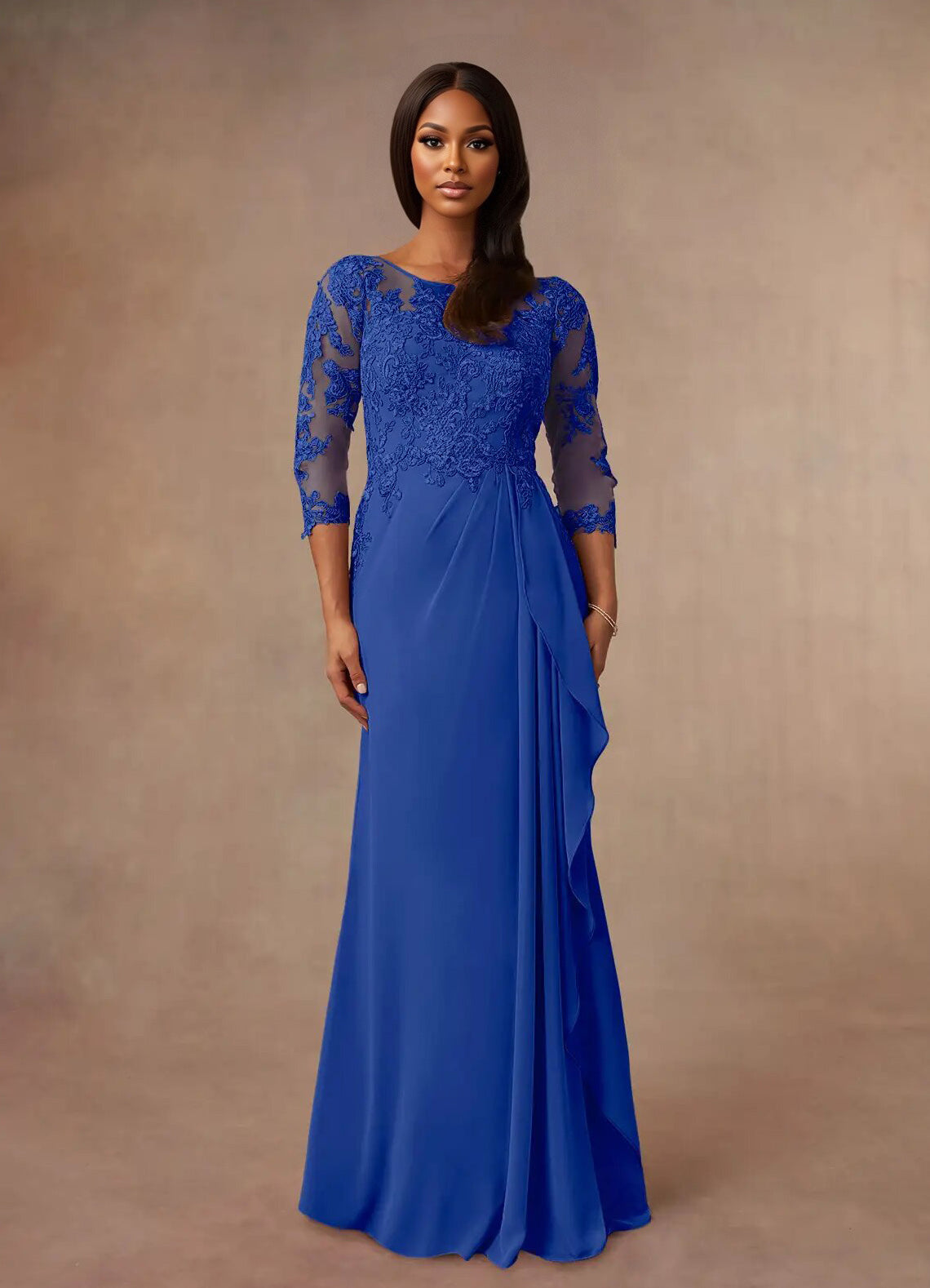 Augday Calanthe A-Line Scoop Chiffon Dress