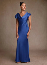 Augday Shelby Mother of the Bride Dresses Mermaid Pleated Stretch Satin Dress