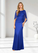 Augday Belladonna Mermaid Scoop Pleated Mesh Dress
