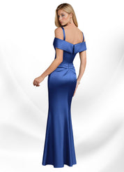 Augday Laredo Mermaid Off the Shoulder Stretch Satin Dress