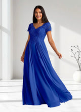 Augday Dunja A-Line V-Neck Lace Chiffon Dress