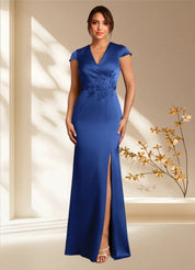 Augday Rilda Sheath Lace Stretch Satin Dress