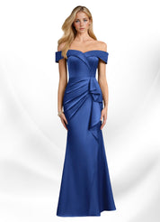 Augday Laredo Mermaid Off the Shoulder Stretch Satin Dress