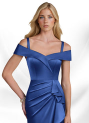 Augday Laredo Mermaid Off the Shoulder Stretch Satin Dress
