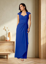 Augday Birdie A-Line Queen Anne Sequins Chiffon Dress