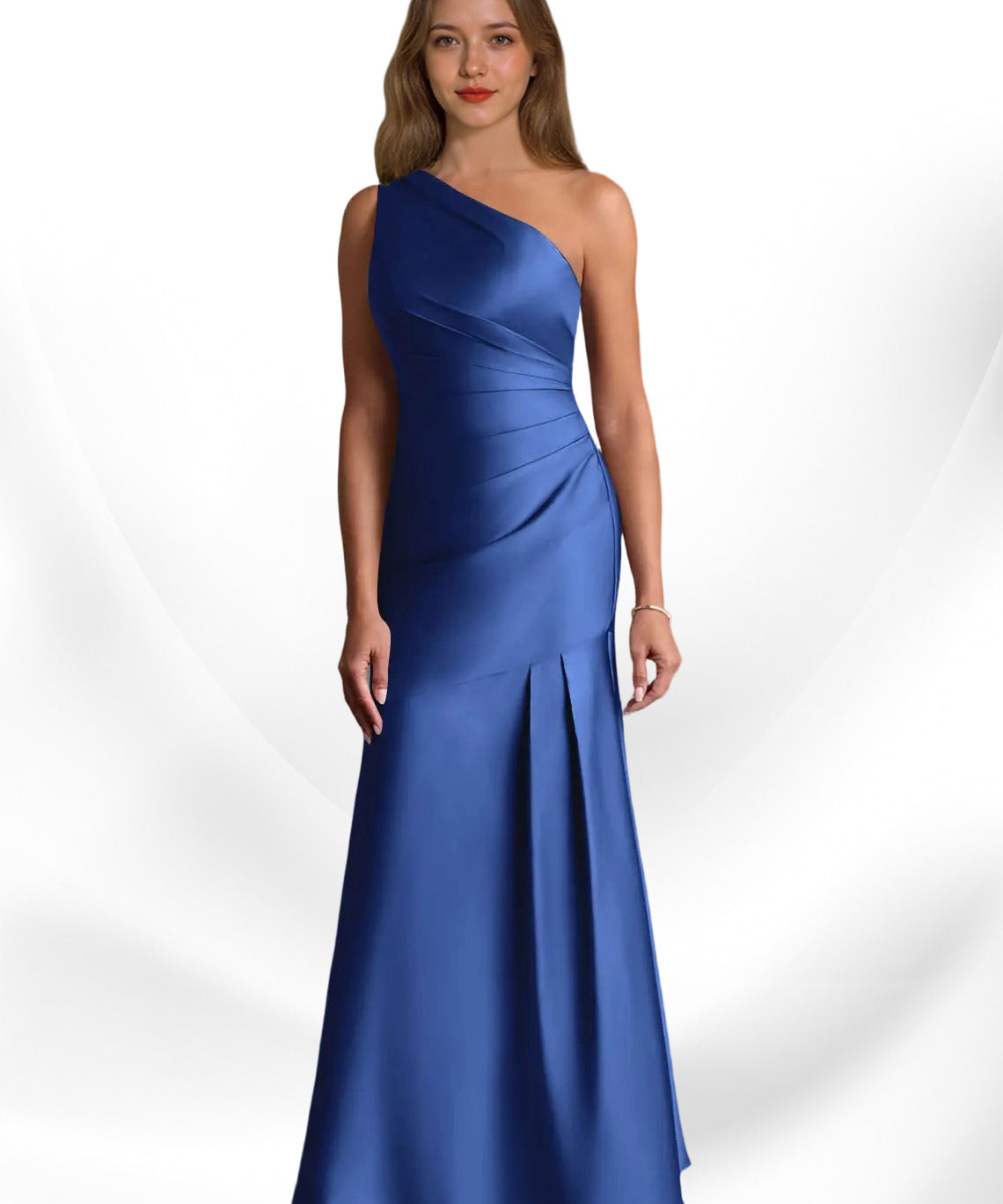 Augday Haifa Mermaid One Shoulder Stretch Satin Dress