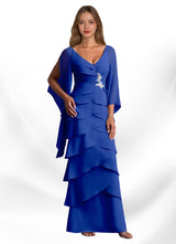 Augday Arabinda Sheath Ruched Chiffon Dress