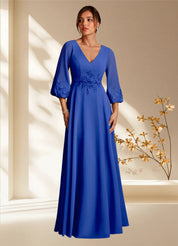 Augday Yorba A-Line Lace Chiffon Dress