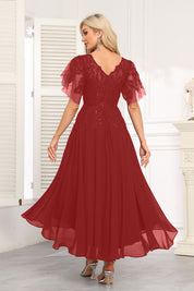 Augday Chiffon Lace Sequins Mother of the Bridesmaid Dresses