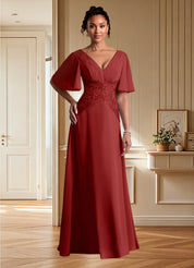Augday Milliat A-Line Lace Chiffon Dress