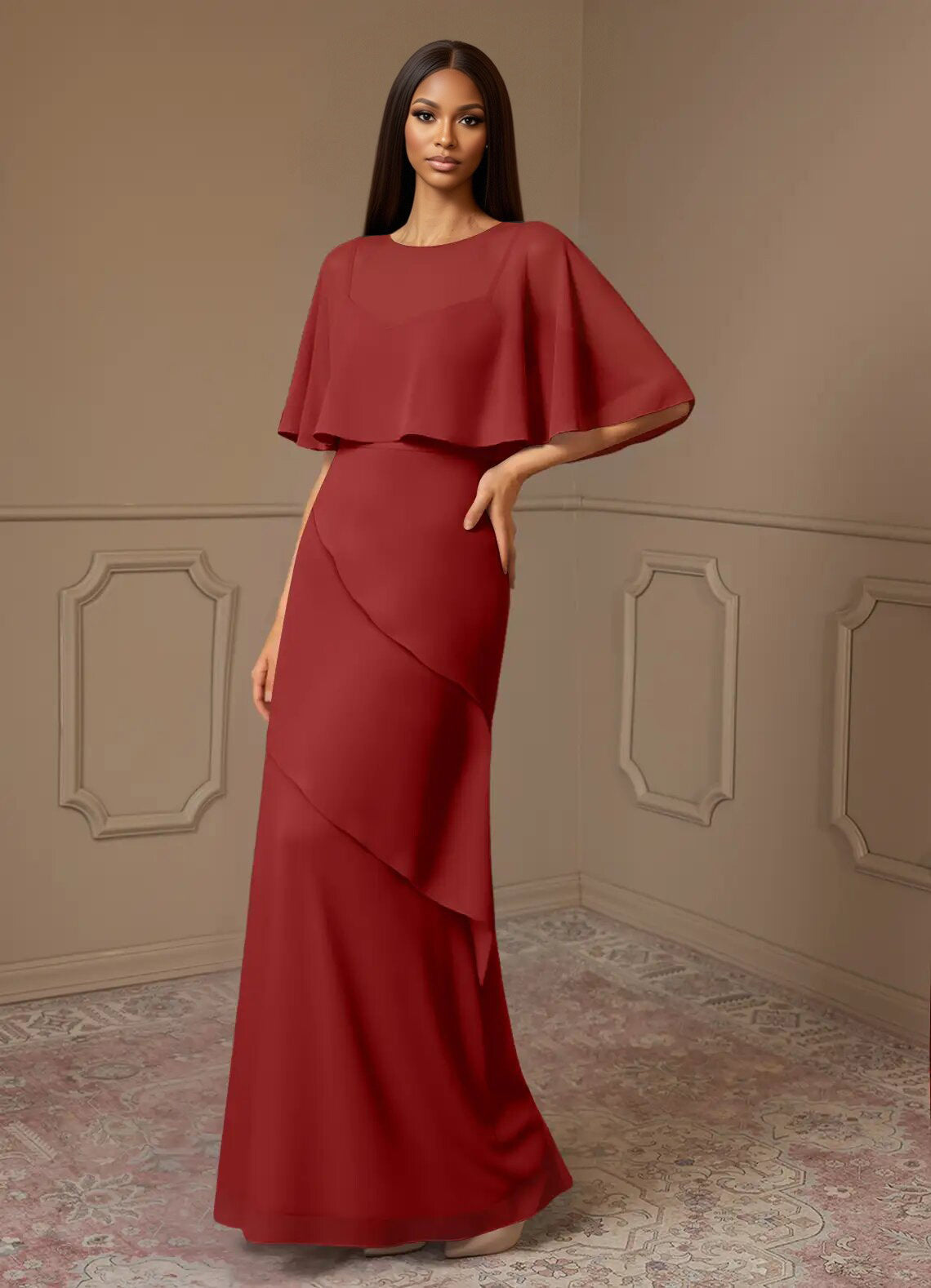 Augday Bowie A-Line Chiffon Dress