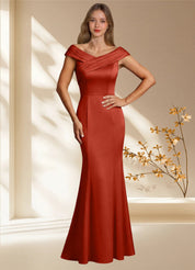 Augday Aberdeen Sheath Pleated Stretch Satin Dress