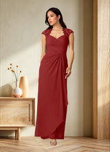 Augday Birdie A-Line Queen Anne Sequins Chiffon Dress
