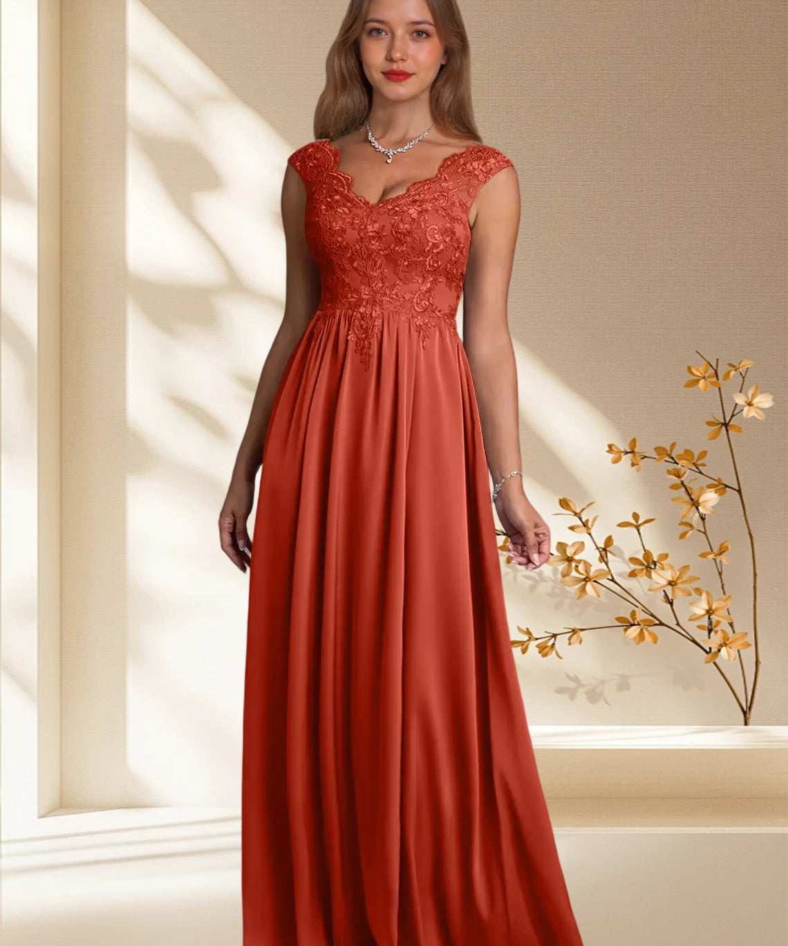 Augday Amethyst A-Line Lace Dress