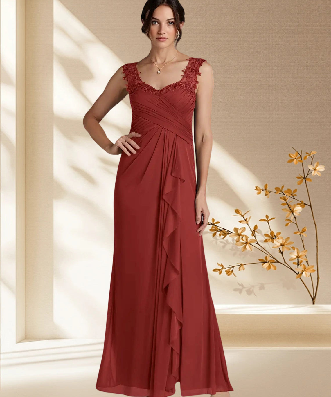 Augday Edelin A-Line Sweetheart Neckline Pleated Mesh Dress