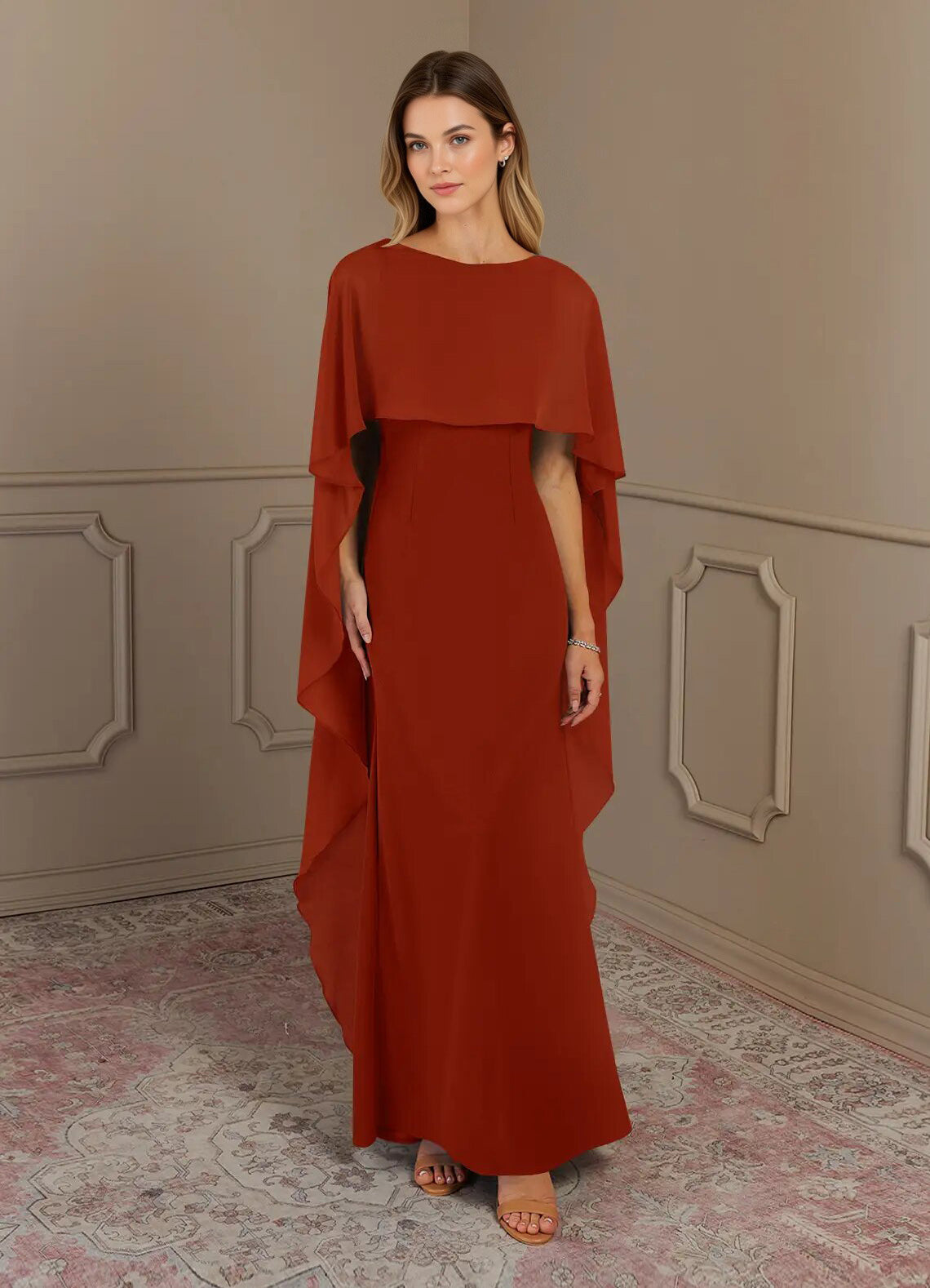 Augday Sheath Scoop Stretch Crepe Dress