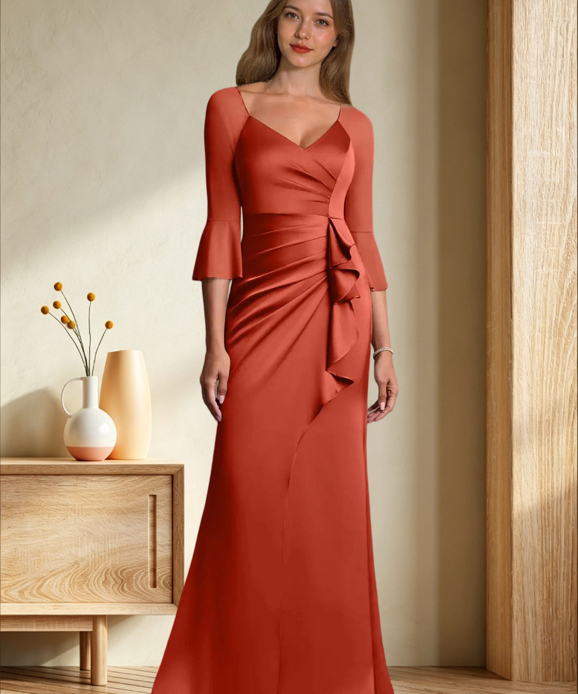 Augday Nampa Sheath Pleated Mesh Dress