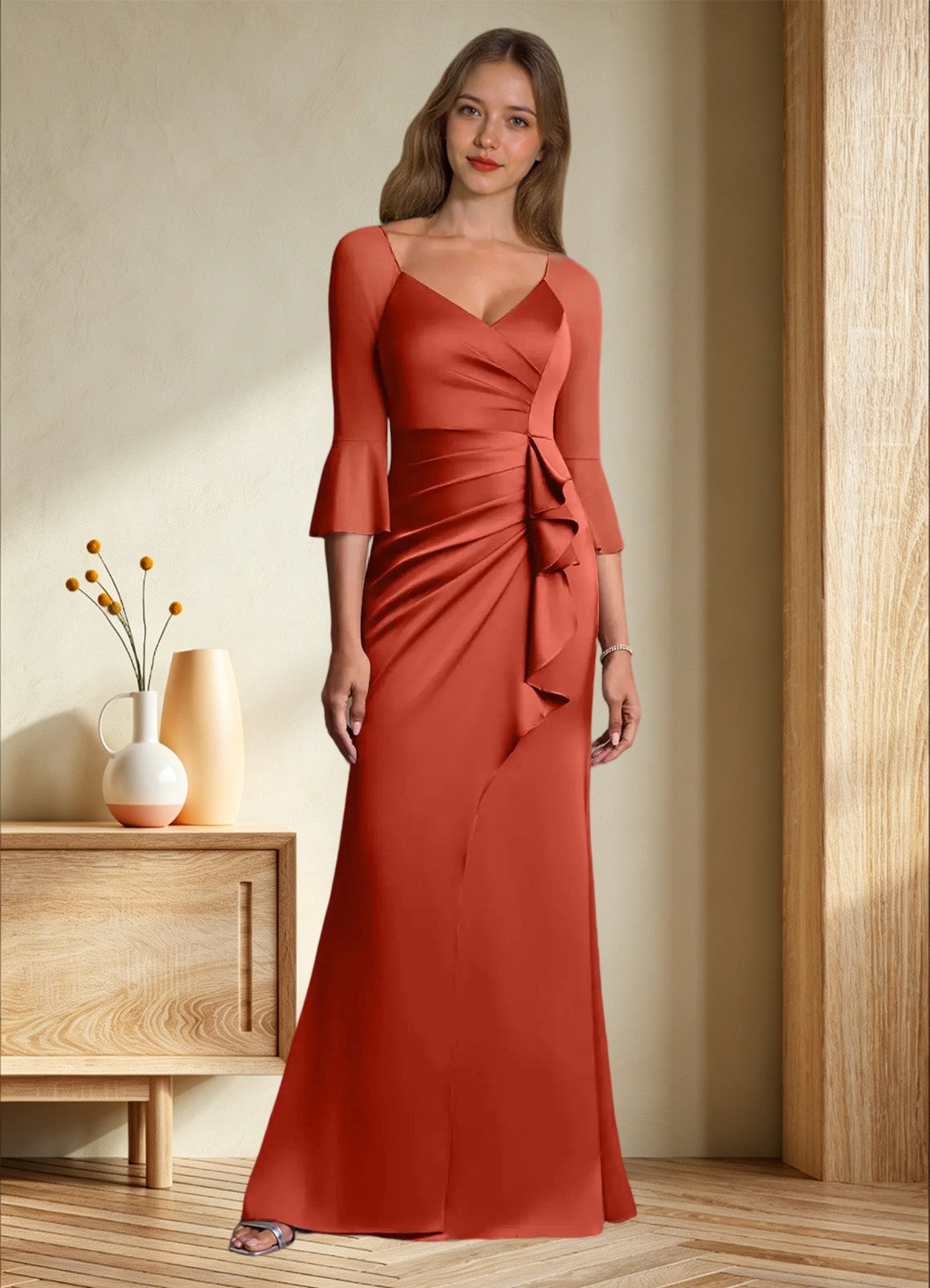Augday Nampa Sheath Pleated Mesh Dress