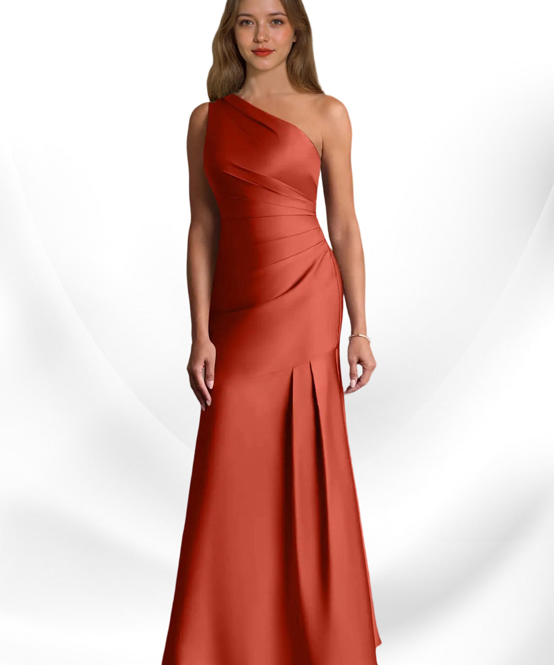 Augday Haifa Mermaid One Shoulder Stretch Satin Dress