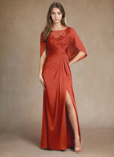 Augday Hera Mother of the Bride Dresses A-Line Lace Stretch Satin Dress